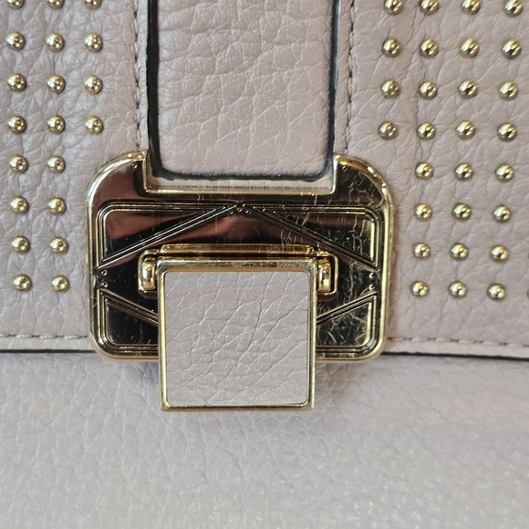 Rebecca Minkoff Cocoa Lavender Silvertone Studded Leather Clutch Wallet